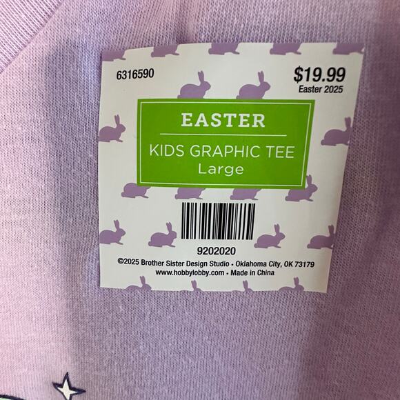 Nwt kids freeze purple Tshirt ”he is risen” easter christian size large - Picture 3 of 4